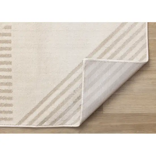Cream And Beige Geometric Area Rug Photo 9