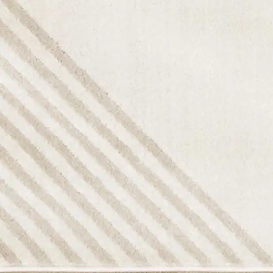 Cream And Beige Geometric Area Rug Photo 4