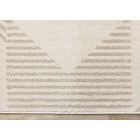 Cream And Beige Geometric Area Rug Photo 9