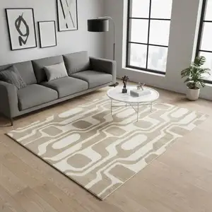 Photo of Cream And Beige Geometric Area Rug