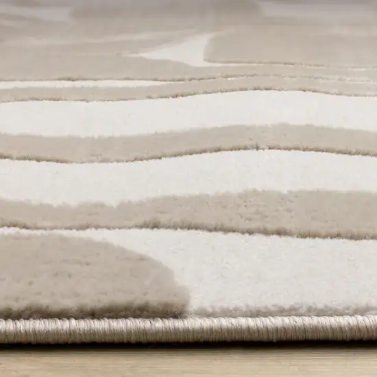 Cream And Beige Geometric Area Rug Photo 8