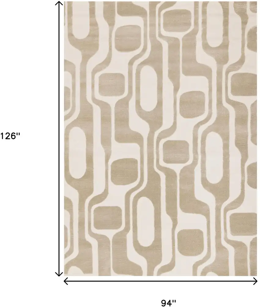Cream And Beige Geometric Area Rug Photo 3