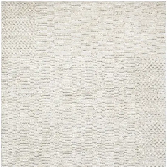 Cream And Beige Geometric Area Rug Photo 4