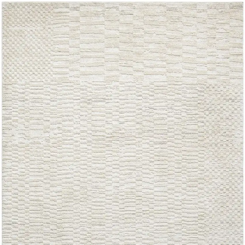 Cream And Beige Geometric Area Rug Photo 4