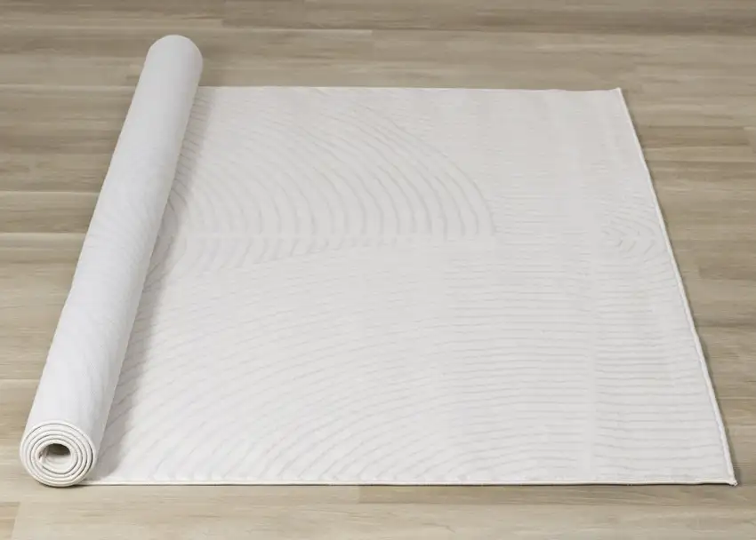 Cream And Beige Geometric Area Rug Photo 6