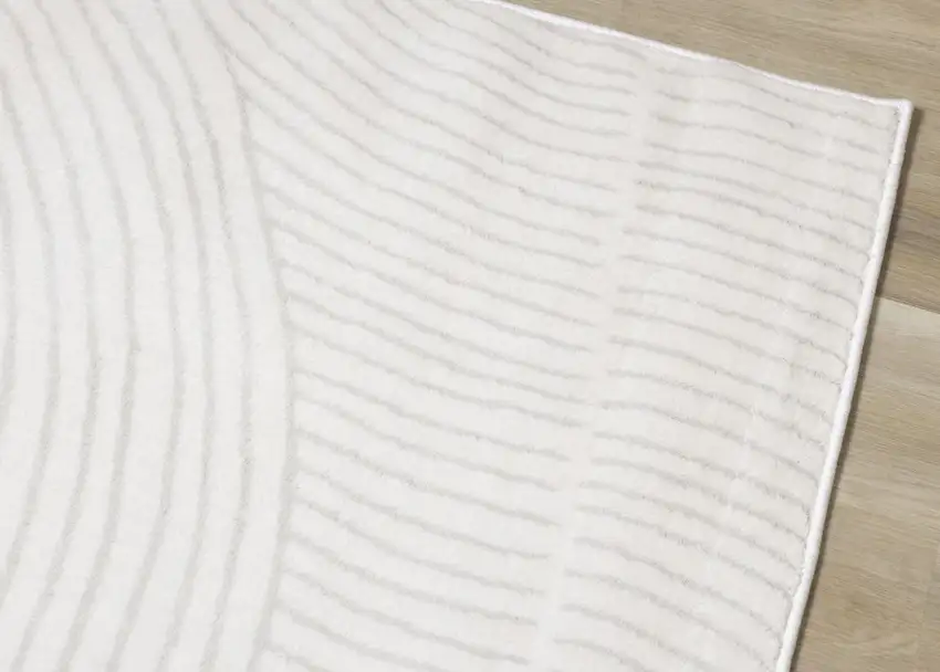 Cream And Beige Geometric Area Rug Photo 5