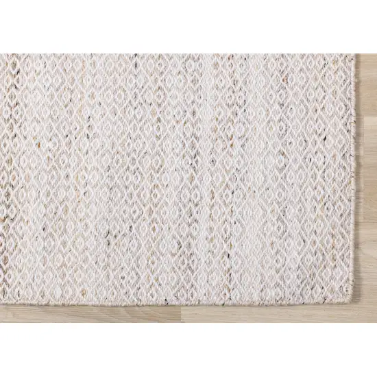 Cream And Beige Geometric Hand Woven Area Rug Photo 9