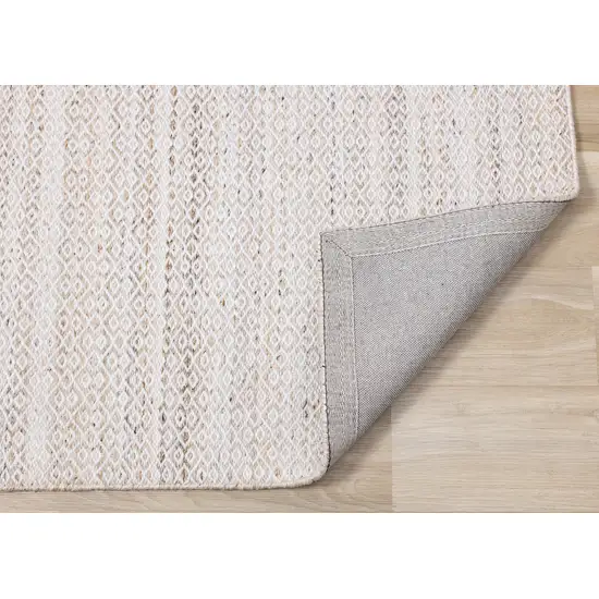 Cream And Beige Geometric Hand Woven Area Rug Photo 9