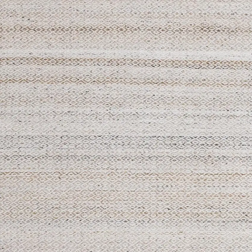 Cream And Beige Geometric Hand Woven Area Rug Photo 5