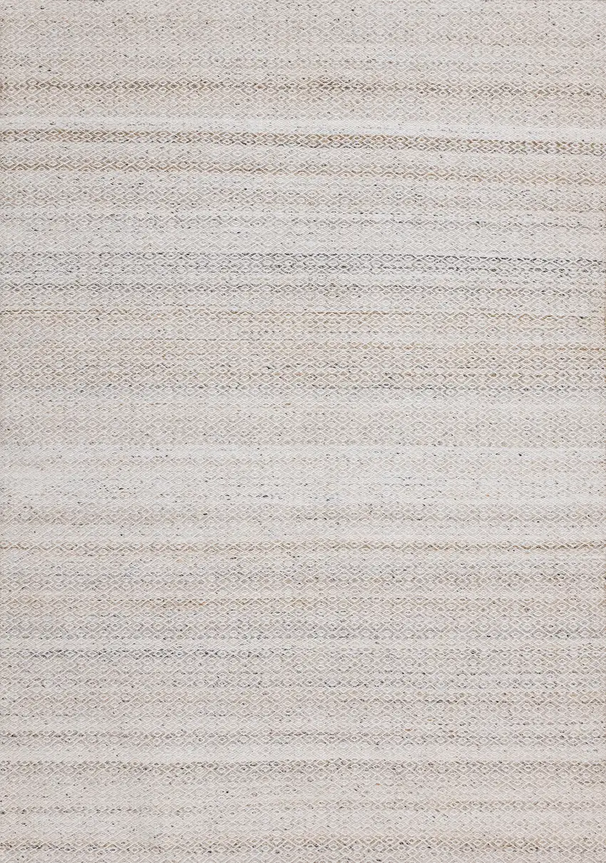 Cream And Beige Geometric Hand Woven Area Rug Photo 2