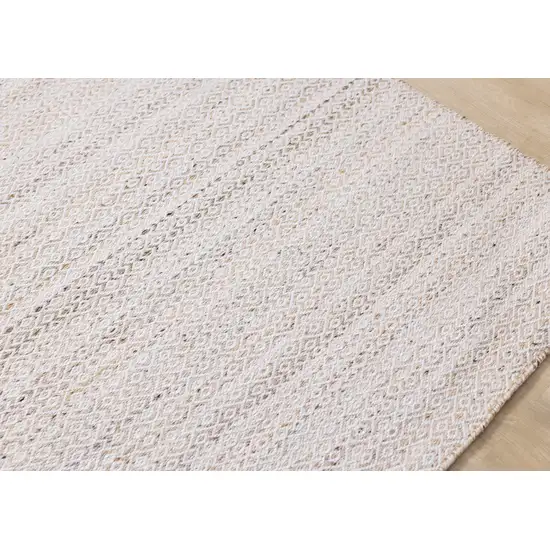 Cream And Beige Geometric Hand Woven Area Rug Photo 8