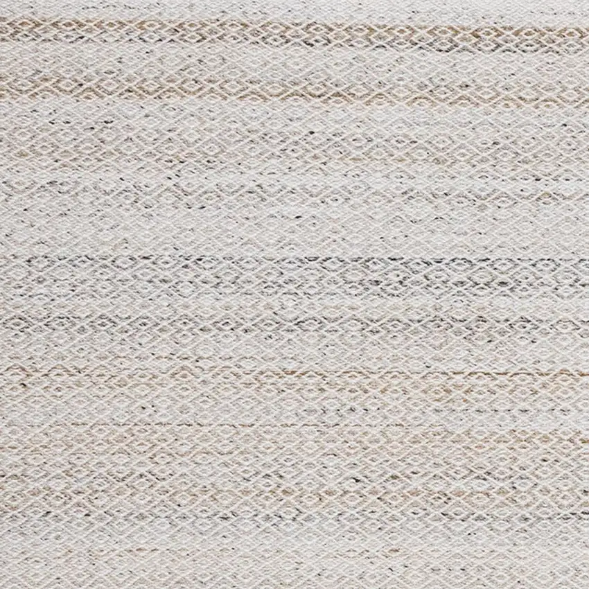 Cream And Beige Geometric Hand Woven Area Rug Photo 4