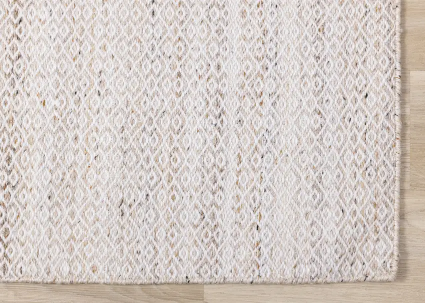 Cream And Beige Geometric Hand Woven Area Rug Photo 9