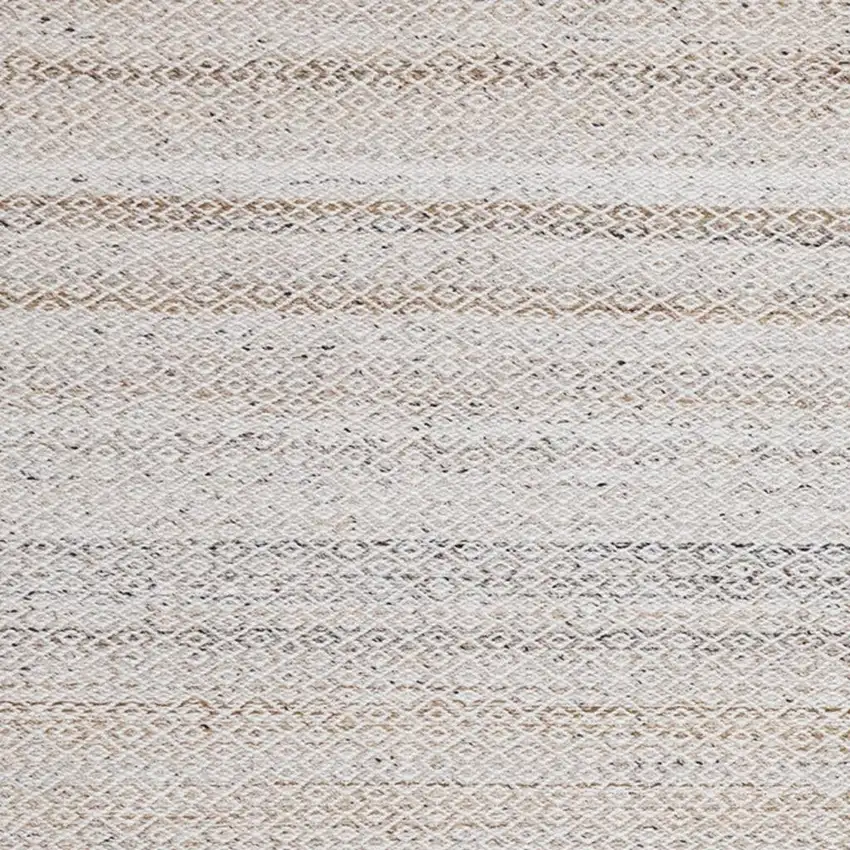 Cream And Beige Geometric Hand Woven Area Rug Photo 4