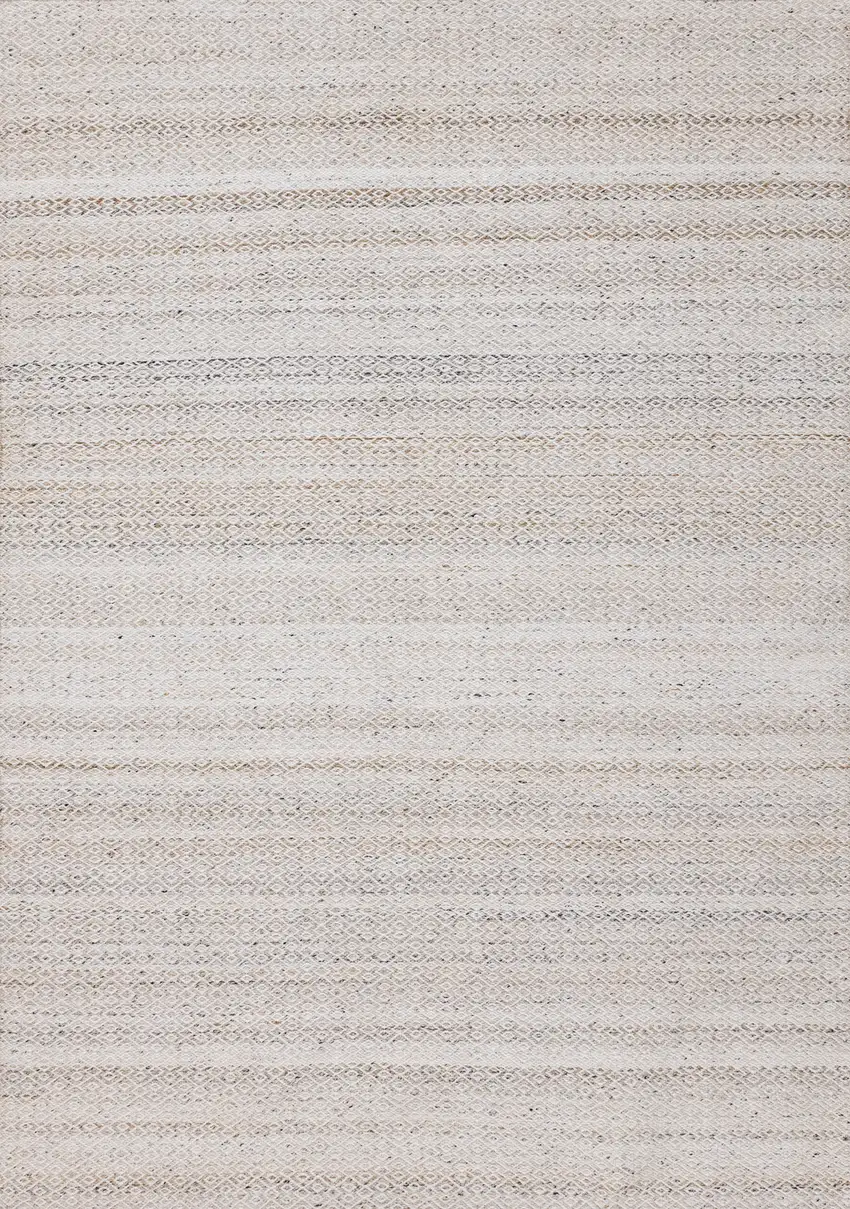 Cream And Beige Geometric Hand Woven Area Rug Photo 5