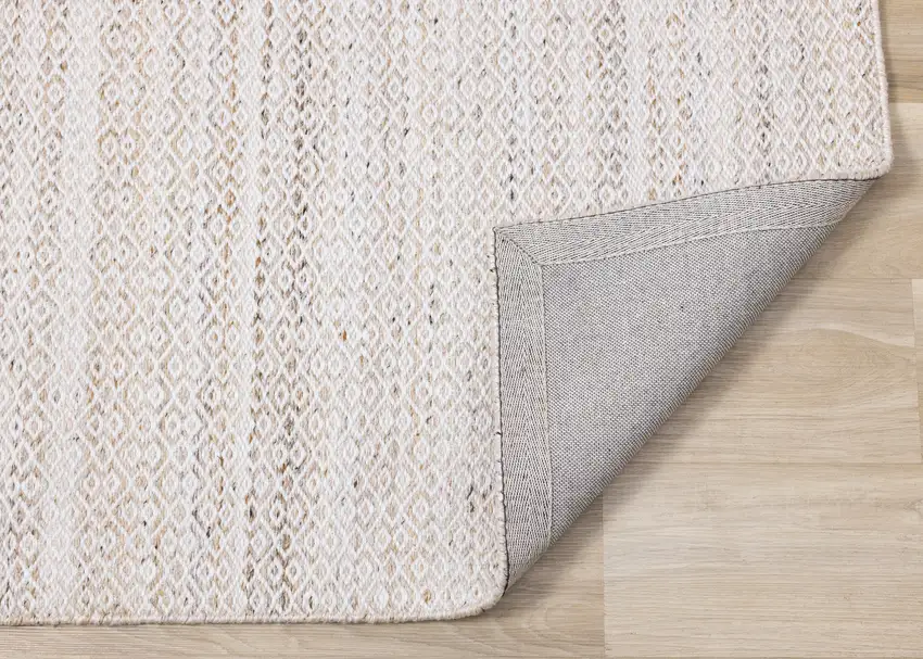 Cream And Beige Geometric Hand Woven Area Rug Photo 9