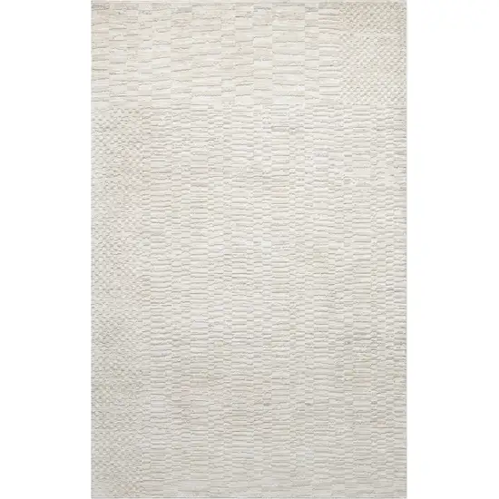 Cream And Beige Geometric Square Rug Photo 4