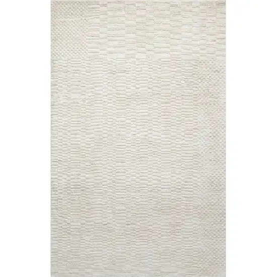Cream And Beige Geometric Square Rug Photo 2