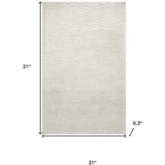 Cream And Beige Geometric Square Rug Photo 3