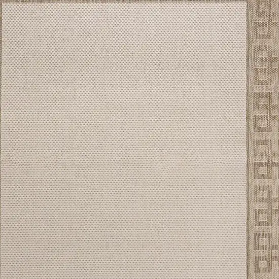 Cream And Beige Indoor Outdoor Area Rug Photo 2