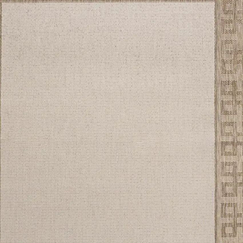 Cream And Beige Indoor Outdoor Area Rug Photo 2