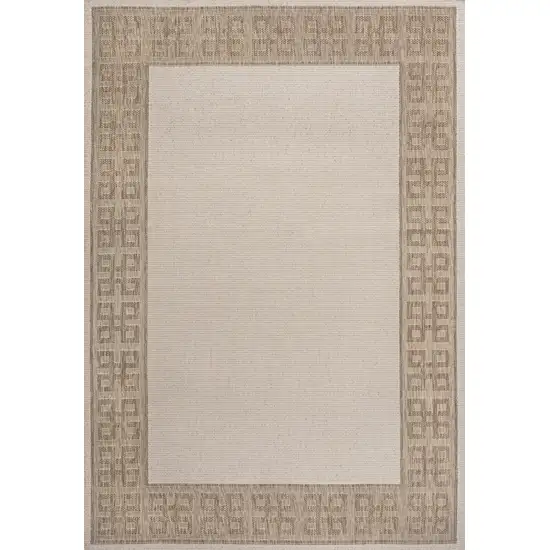 Cream And Beige Indoor Outdoor Area Rug Photo 1