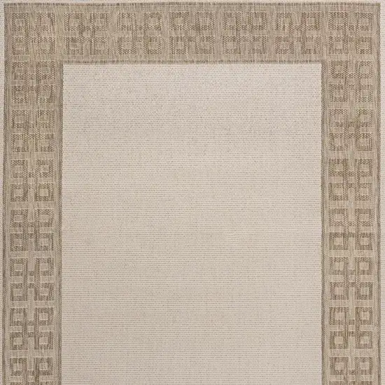 Cream And Beige Indoor Outdoor Area Rug Photo 2