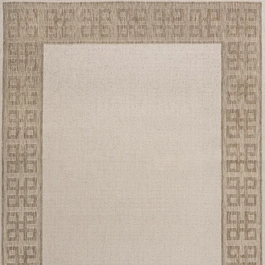 Cream And Beige Indoor Outdoor Area Rug Photo 2