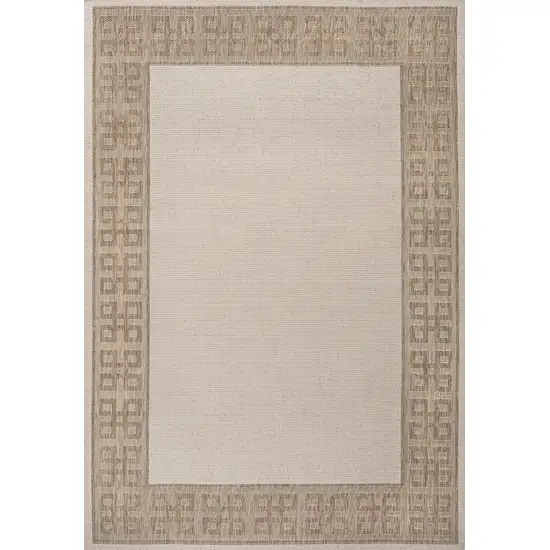 Cream And Beige Indoor Outdoor Area Rug Photo 3