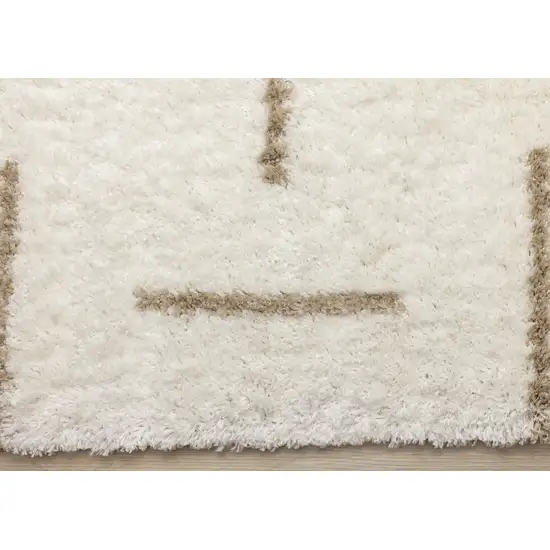 Cream And Beige Striped Area Rug Photo 9