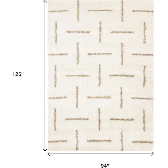 Cream And Beige Striped Area Rug Photo 3