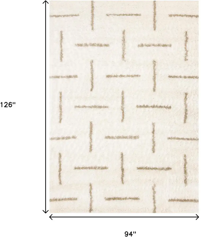 Cream And Beige Striped Area Rug Photo 3