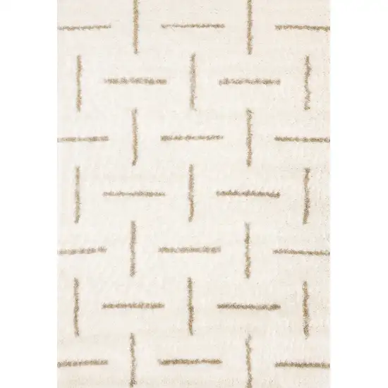 Cream And Beige Striped Area Rug Photo 2