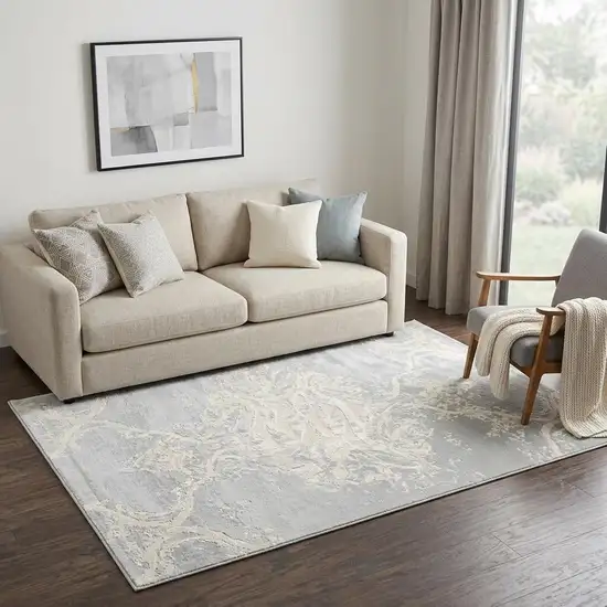 Cream And Beige Trellis Area Rug Photo 1