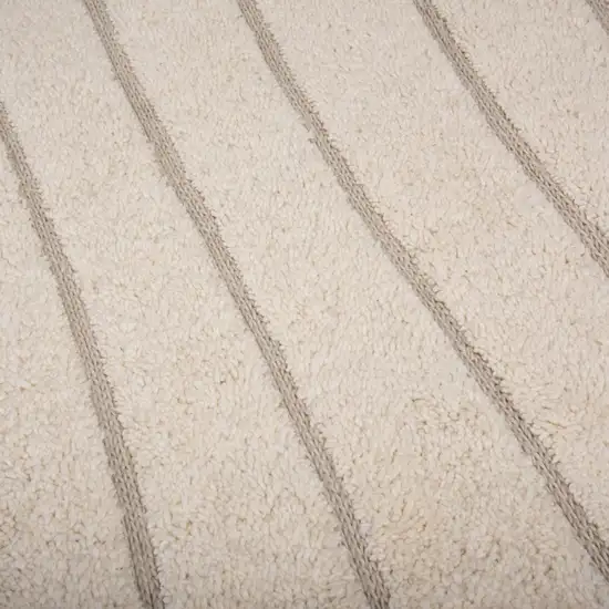 Cream And Beige Wool Abstract Hand Tufted Area Rug Photo 4
