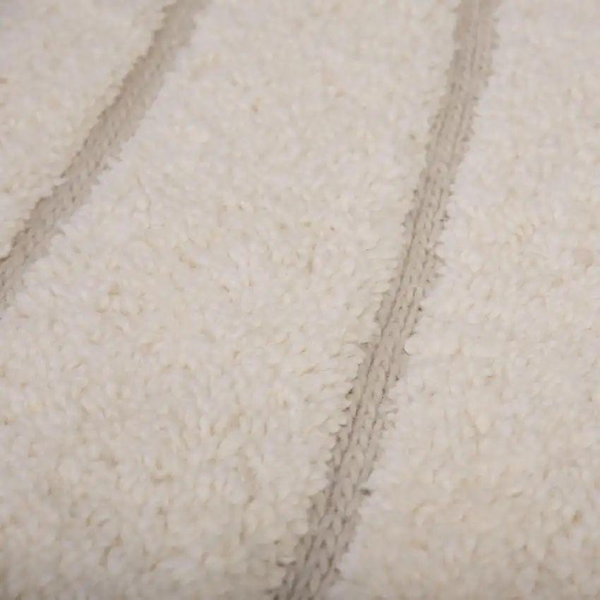 Cream And Beige Wool Abstract Hand Tufted Area Rug Photo 3