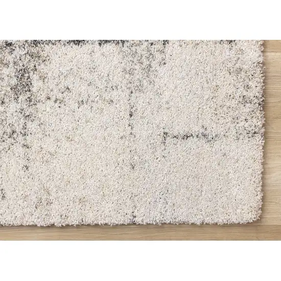 Cream And Black Abstract Area Rug Photo 7