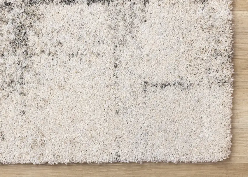 Cream And Black Abstract Area Rug Photo 7