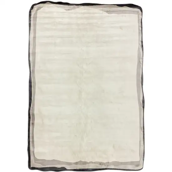 Cream And Black Abstract Area Rug Photo 4