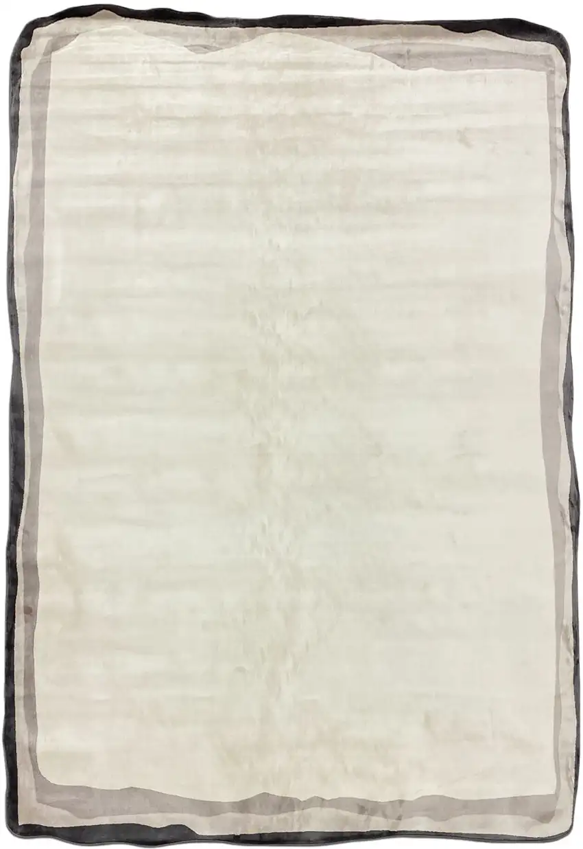 Cream And Black Abstract Area Rug Photo 4