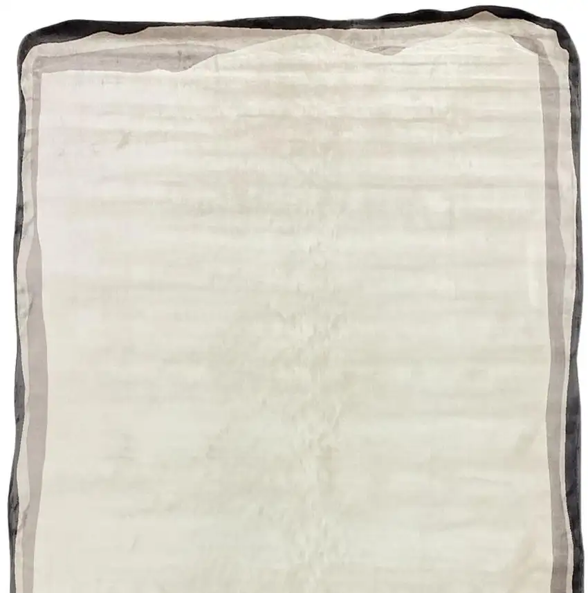 Cream And Black Abstract Area Rug Photo 3