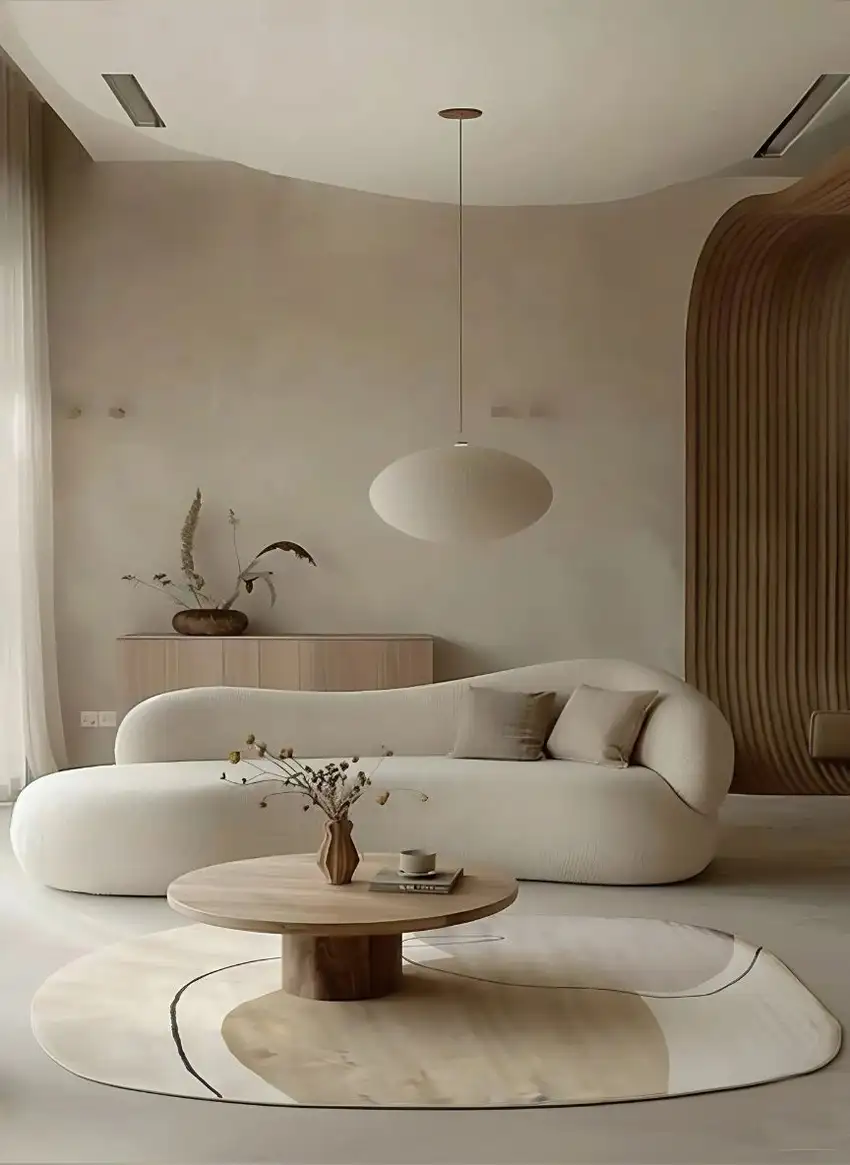 Cream And Black Abstract Oval Rug Photo 1