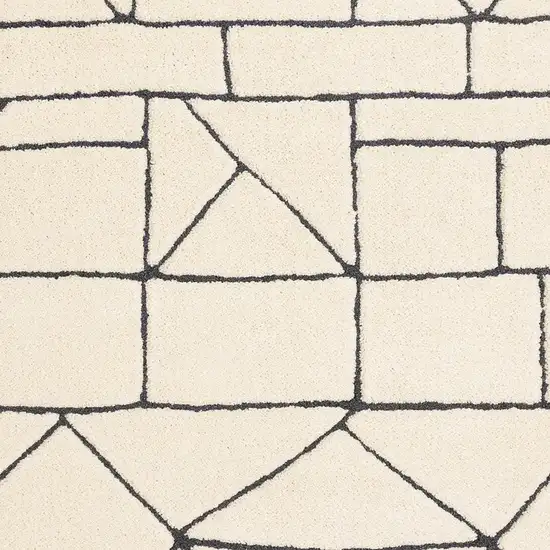 Cream And Black Geometric Area Rug Photo 4