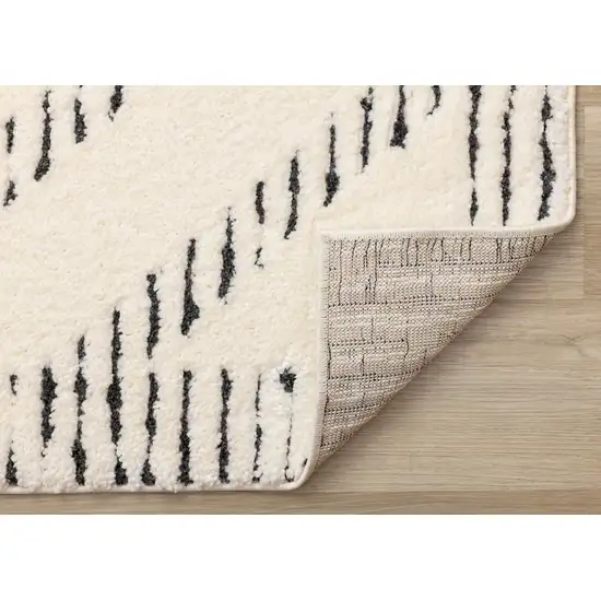 Cream And Black Geometric Area Rug Photo 8