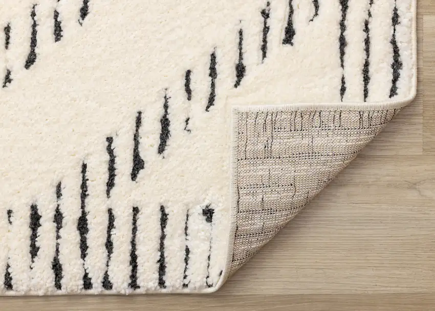 Cream And Black Geometric Area Rug Photo 8