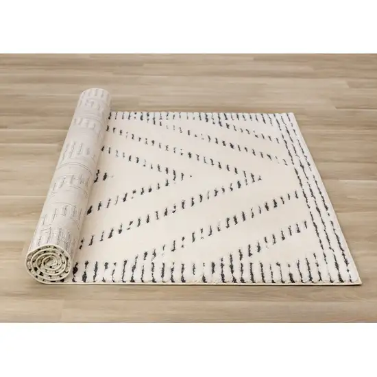 Cream And Black Geometric Area Rug Photo 9
