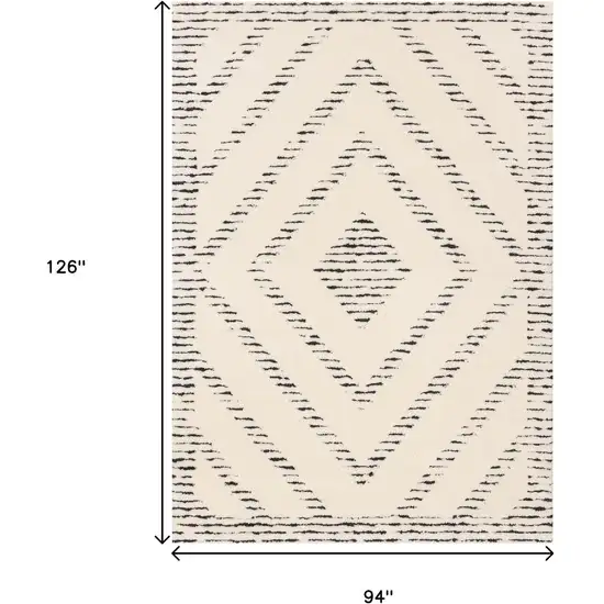 Cream And Black Geometric Area Rug Photo 3
