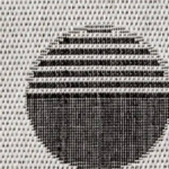 Cream And Black Geometric Indoor Outdoor Area Rug Photo 3