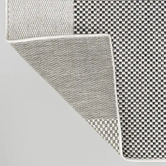 Cream And Black Geometric Indoor Outdoor Area Rug Photo 8