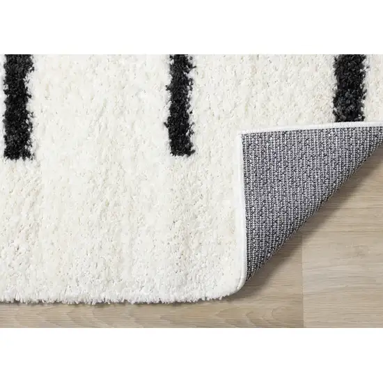 Cream And Black Striped Area Rug Photo 9